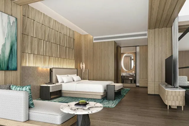 جناح ديلوكس بسرير كينج بإطلالة على النهر مع دخول صالة النادي، The Westin Yichang 1/2