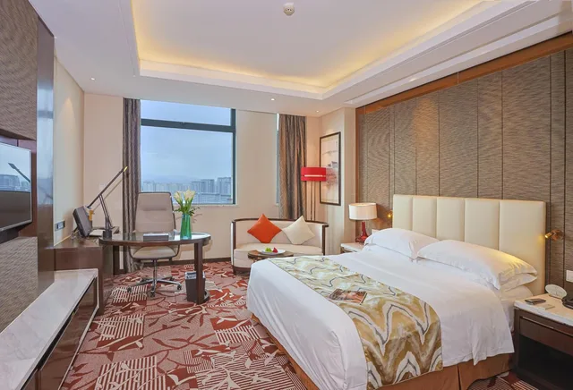 غرفة تنفيذية بسرير كينج وسرير كوين بإطلالة على المدينة، Yiwu Shangcheng Hotel 3/6