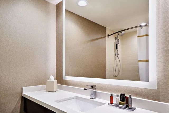 غرفة بسرير كينج مع أريكة بحوض استحمام لذوي الإعاقة، Cleveland Marriott East 5/7