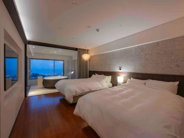 جناح فاخر بسريرين مزدوجين، Kannawa Onsen Hotel Sansuikan 1/1