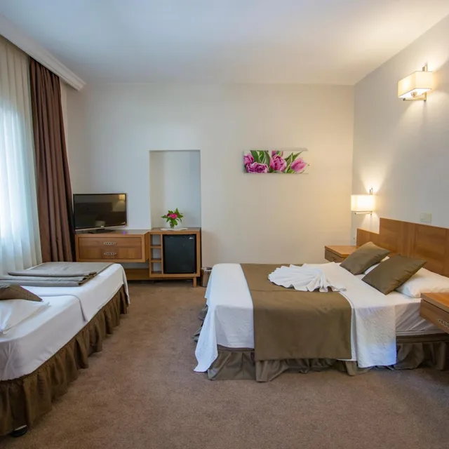 غرفة ثلاثية بإطلالة على الحديقة، Melis Otel 5/6