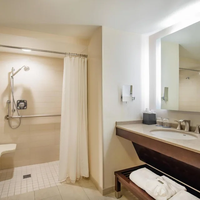 غرفة تقليدية بسرير كينج بحوض استحمام لذوي الإعاقة، The Westin Waltham Boston 4/7