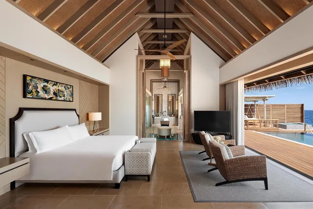 2 Bedrooms, Overwater, Villa, 1 King and 2 Queen Beds, with Pool، Waldorf Astoria Maldives Ithaafushi 1/8