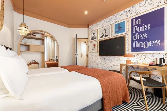 غرفة سوبيريور بسرير كوين بإطلالة على الحديقة، Hotel Albert 1er Nice 2/5