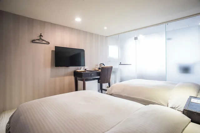 غرفة سوبيريور بسريرين منفصلين بإطلالة على المدينة بغرفة نوم واحدة، Xinshe Hotel - Chungli 3/4