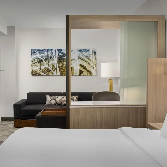 جناح بسرير كينج مع سرير سحّاب إضافي مع أريكة بحوض استحمام لذوي الإعاقة، Boston Peabody Springhill Suites By Marriott 2/7