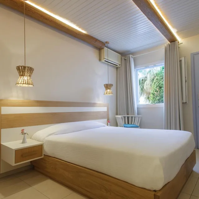 غرفة بسرير مزدوج بإطلالة على المسبح في المبنى الرئيسي، Aeolos Resort Mykonos 4/10