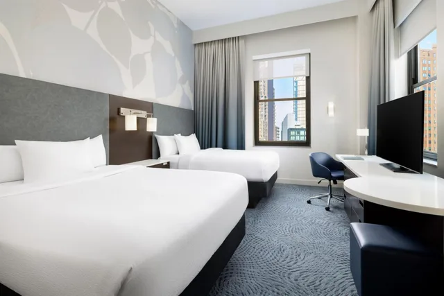 Studio, 2 Queen Beds, Partial City View, Bathtub, Accessible، Residence Inn by Marriott New York Downtown Manhattan/World Trade Center Area 3/6