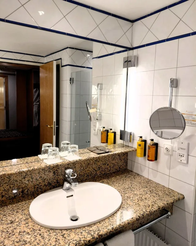 غرفة ديلوكس بسرير مزدوج بإطلالة على المتنزه بشرفة، Vichy Celestins Spa Hotel 7/9