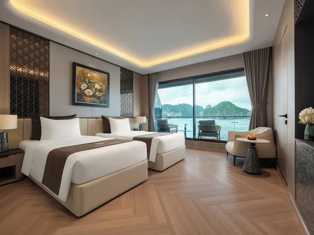 غرفة ديلوكس بسرير كينج بإطلالة على البحر، Azura Cruise 2/10