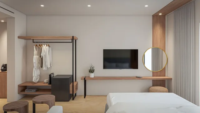 جناح جونيور بسرير كوين بإطلالة على المسبح مع أريكة، Nikon Boutique Hotel 5/7