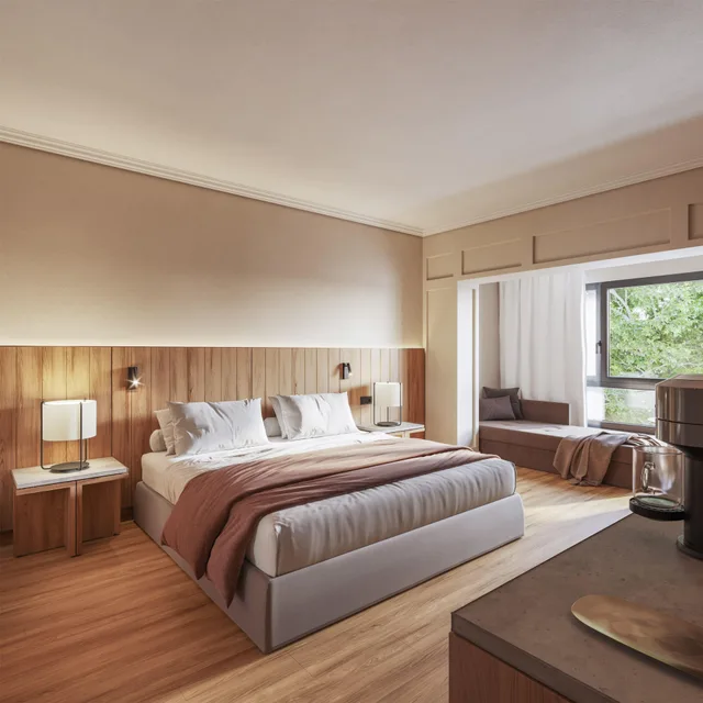 غرفة سوبيريور بإطلالة على المسبح، Melia Madrid Barajas 1/9