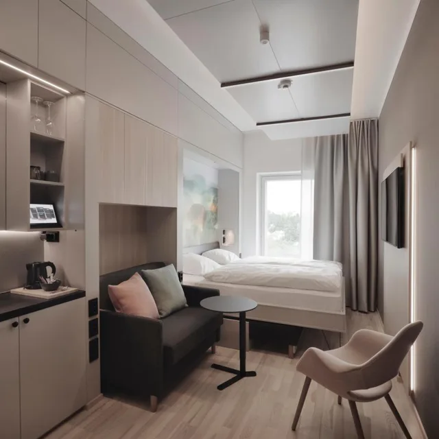 غرفة كومفورت بسرير مزدوج، VALO Hotel & Work Helsinki 2/4