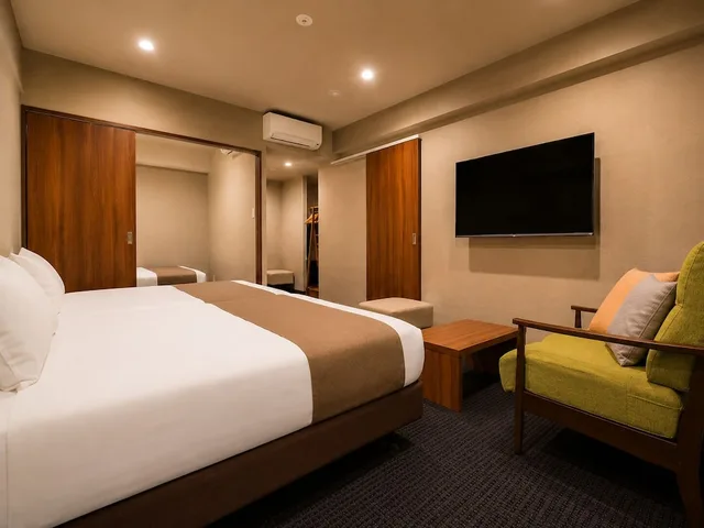 جناح كلوب بسرير كوين وسريرين مزدوجين بغرفة نوم واحدة بجاكوزي، Randor Residential Hotel Kyoto Suites 7/10