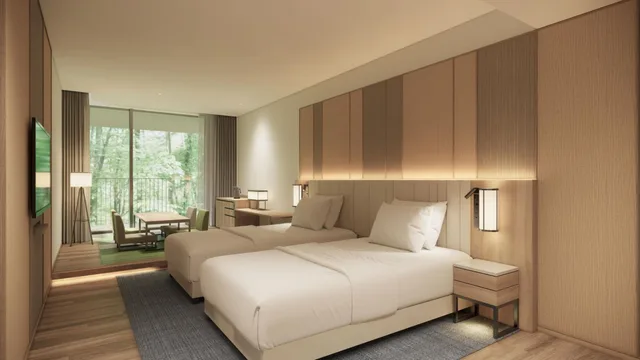 Premium, Futon Bed, Twin Beds, Private Hot Spring Bath, Balcony، ANA Holiday Inn Resort Shinano-omachi Kuroyon 4/6