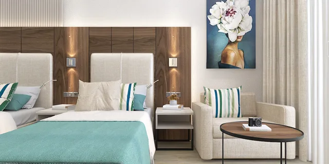 غرفة قياسية بسرير مزدوج، Side Moon Palace Hotel 4/5