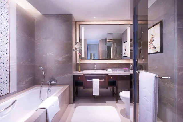 غرفة ديلوكس بسرير كينج بإطلالة على البحر، Shangri La Xiamen 10/10