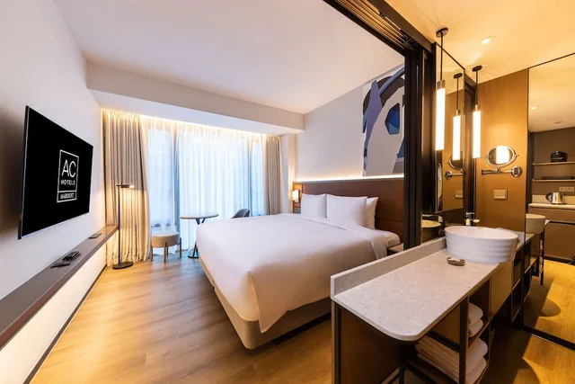 غرفة بسرير كوين بإطلالة على المدينة، AC Hotel by Marriott Seoul Gangnam 6/8