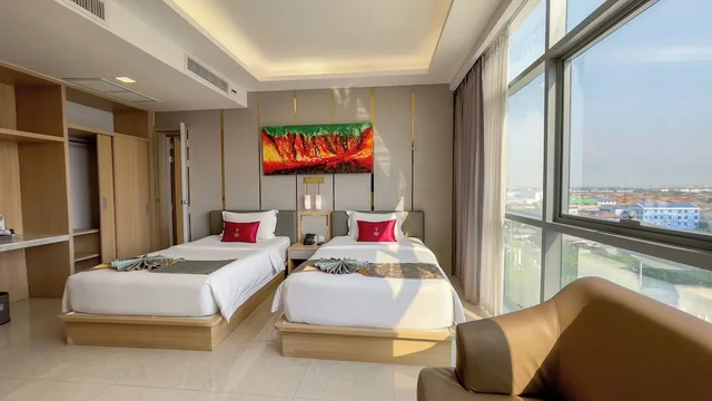 غرفة عائلية رباعية بسرير كوين وسريرين منفصلين، Elegant Bangkok Hotel 3/10
