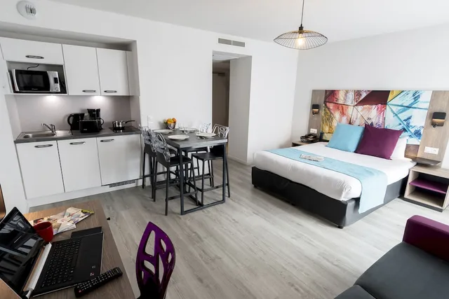 استوديو كومفورت بسرير كوين مع أريكة، Appart-Hotel Mer & Golf City Bordeaux Lac 2/4