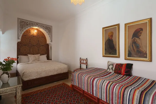غرفة بسرير مزدوج أو سريرين منفصلين بإطلالة على الفناء، RIAD ZINEB 1/4
