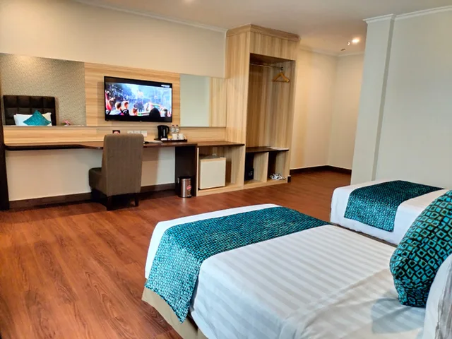 غرفة ديلوكس بسريرين منفصلين للمدخنين، Permata Hotel 3/4