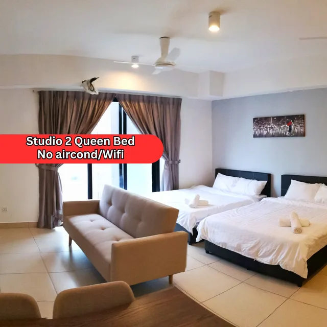 استوديو بسريرين كوين بإطلالة على المسبح، Ownastay Midhills Genting 1/1