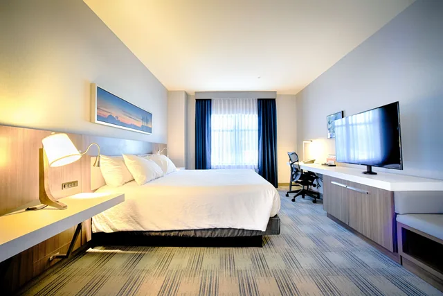 غرفة بسرير كينج بشرفة بغرفة نوم واحدة بحوض استحمام لذوي الإعاقة، Hilton Garden Inn Santa Barbara/Goleta 4/9