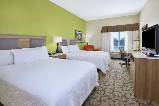 غرفة ديلوكس بسرير كينج وسريرين كوين بإطلالة على البحيرة، Hilton Garden Inn Wichita Hotel 2/9