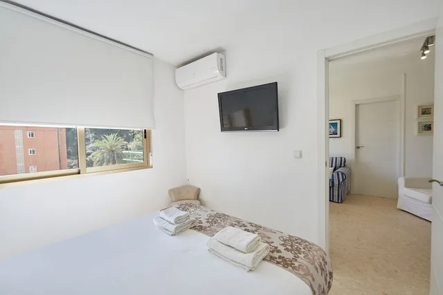 شقة ديلوكس بسرير كوين وسريرين منفصلين بإطلالة على البحر بشرفة مع أريكة، Sonrisa Apartments 4/6