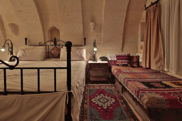 غرفة كومفورت بسرير كوين مع أريكة، Selcuklu Evi Cave Hotel - Special Class 5/9