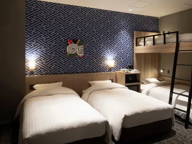 غرفة رباعية بسريرين منفصلين وأسرّة بطابقين، Kotohira Park Hotel 2/2