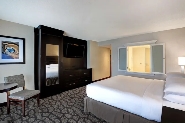 Room, King Bed, Partial Falls View, Sofa, Jetted Tub, Embassy Suites By Hilton Niagara Falls Fallsview 3/10