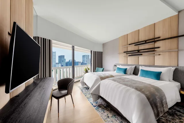غرفة ديلوكس بسريرين منفصلين، PARKROYAL COLLECTION Marina Bay 1/3