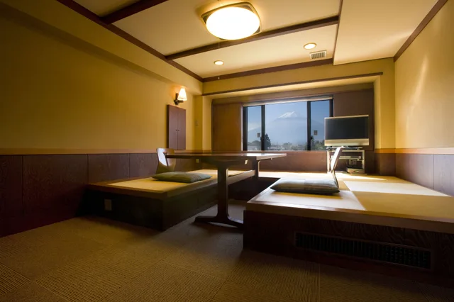 Japanese Western, Twin Beds, 2 Futon Beds, Mountain View, Outdoor Bath, East Wing, Fuji Lake Hotel 6/7