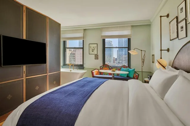 غرفة بسرير كينج بإطلالة على المدينة بمنطقة جلوس، Hotel Per La 6/11