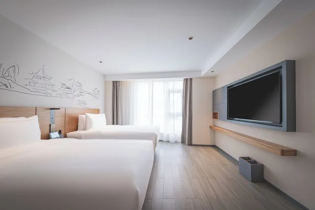 غرفة ديلوكس بسريرين منفصلين بغرفة نوم واحدة، UrCove by Hyatt Nanjing Downtown 4/10