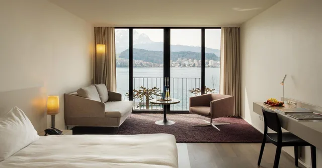 غرفة سوبيريور بإطلالة على البحيرة، Hermitage Lake Lucerne - Beach Club & Lifestyle Hotel 8/10