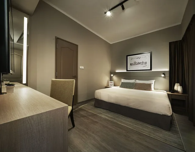 غرفة بسرير كينج وسرير فردي بغرفتي نوم، Great World Serviced Apartments 4/10