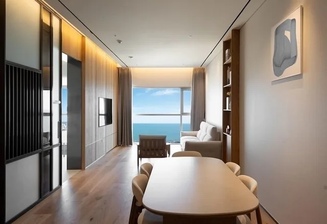 جناح بريميوم بسرير كينج وسرير كوين بإطلالة على البحر بجاكوزي، Mer de l'aube Hotel 3/5