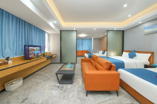 شقة ديلوكس بسرير كوين وسريرين مزدوجين بغرفتي نوم، Pengman International Apartment Hotel (Beijing Road Jiedeng Duhui) 5/8