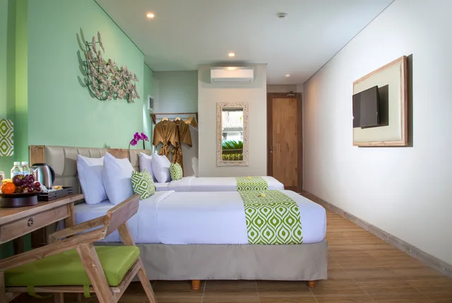 غرفة بسرير مزدوج أو سريرين منفصلين بإطلالة على الحديقة بغرفة نوم واحدة، Mahagiri Resort Nusa Lembongan 2/3