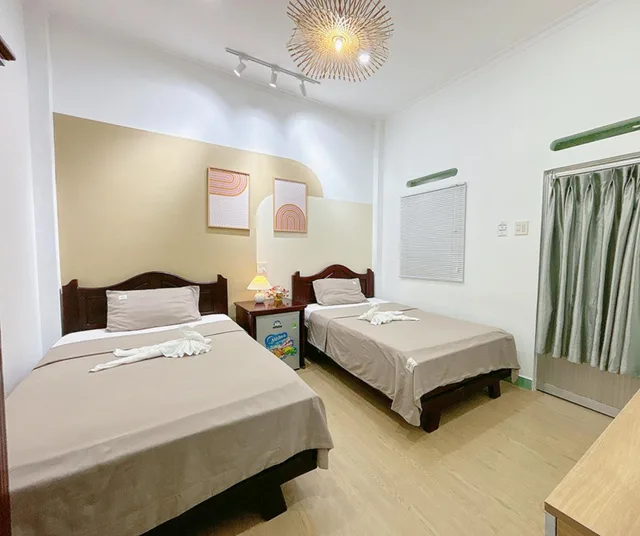 Semi Room, Twin Beds, 2 Semi Double Beds، Quoc Dinh Guesthouse 1/3