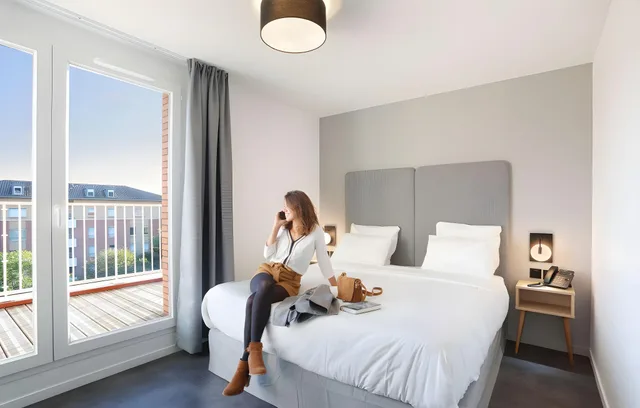 استوديو بسرير مزدوج بشرفة، Apparthotel Odalys City Centre Compans Caffarelli 2/2