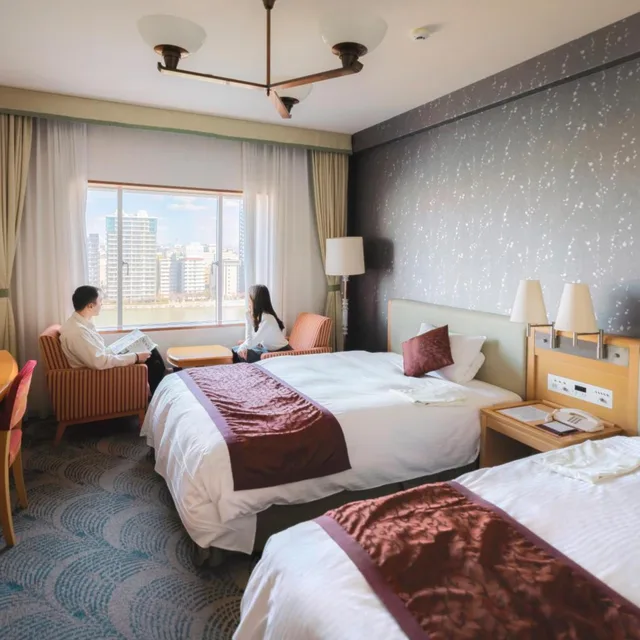 Deluxe, Twin Beds, with Extra Bed, River View, Hotel Okura Niigata 1/2