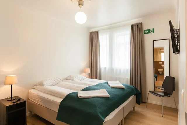 شقة كومفورت بثلاثة أسرّة بغرفة نوم واحدة مع أريكة، Guesthouse Galtafell 9/10