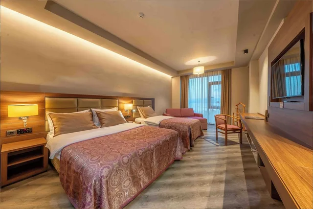 غرفة ديلوكس بسرير كينج وسرير فردي مع أريكة، GRAND ASYA HOTEL 4/10