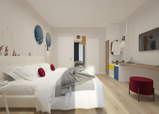 غرفة ديلوكس بسرير مزدوج بشرفة، HOTEL VILLA EUGENIA 2/3