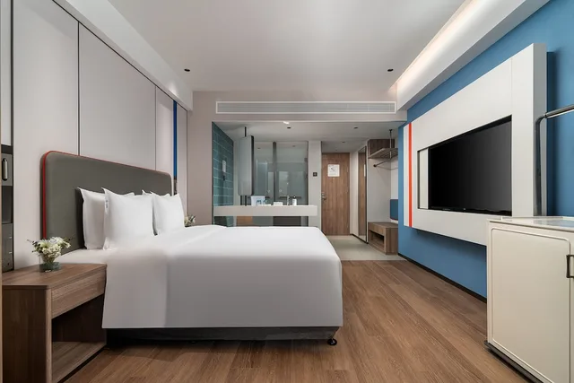 غرفة قياسية بسرير كينج بإطلالة على المدينة، Holiday Inn Express XIAMEN LUSHAN 4/8