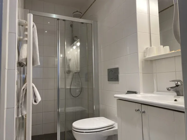غرفة بإطلالة على الفناء بشرفة مفردة بسرير فردي بحمام خاص، Hotel de La Marne 3/3